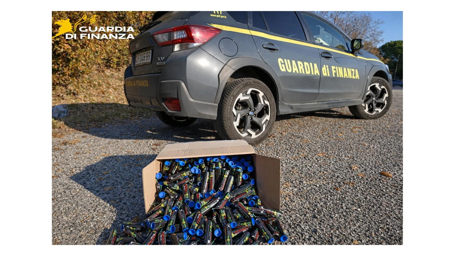 Guardia di Finanza Isernia: sequestrata oltre mezza tonnellata di fuochi pirotecnici, due responsabili segnalati all'autorità giudiziaria.